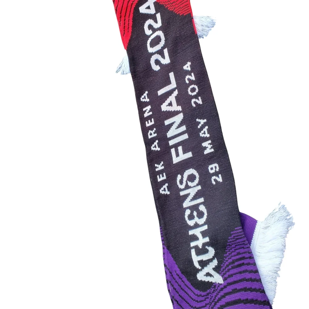 UEFA 2024 Fiorentina Athens Final 2024 Conference League Scarf Red Purple Soccer